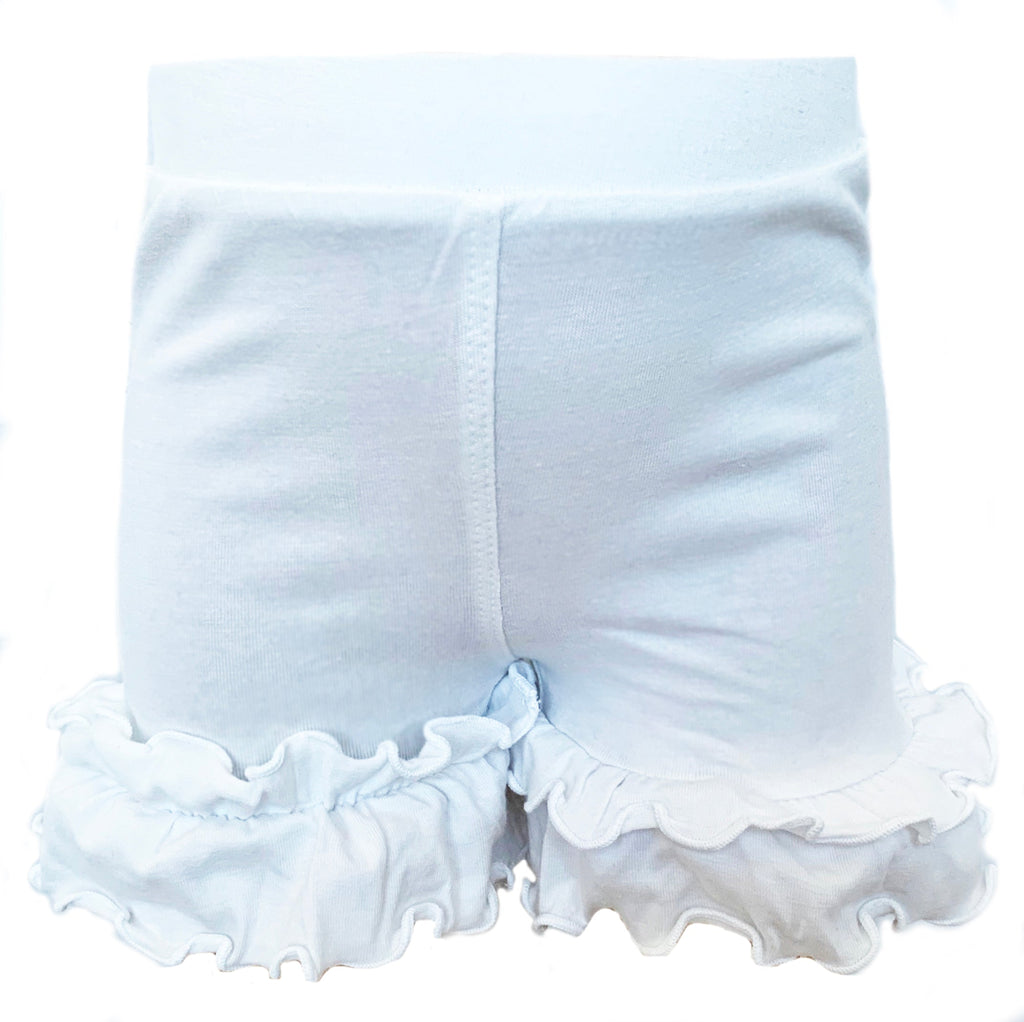 Girls White Knit Ruffle Shorts 4/5T-7/8 - 99fab 