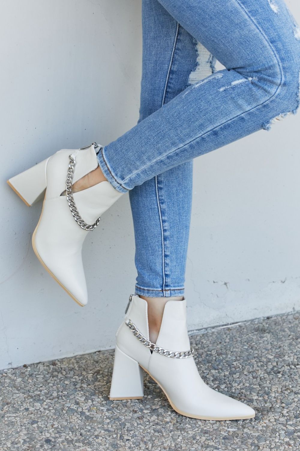 Cape Robbin Point the Way Chain Detail Ankle Booties - 99fab 