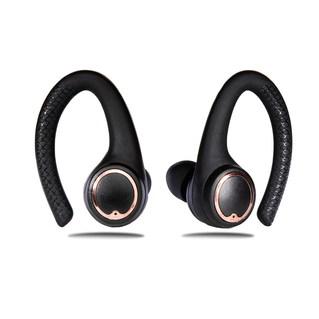 AIR Active 2.0 Matte Black Rose Gold Sport Earbuds (In Ear Wireless Headphones) - 99fab 