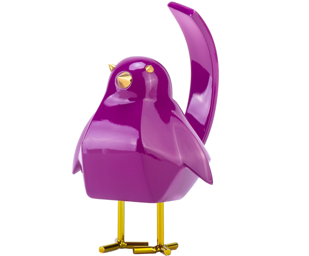 Small Purple and Gold Bird Sculpture - 99fab 
