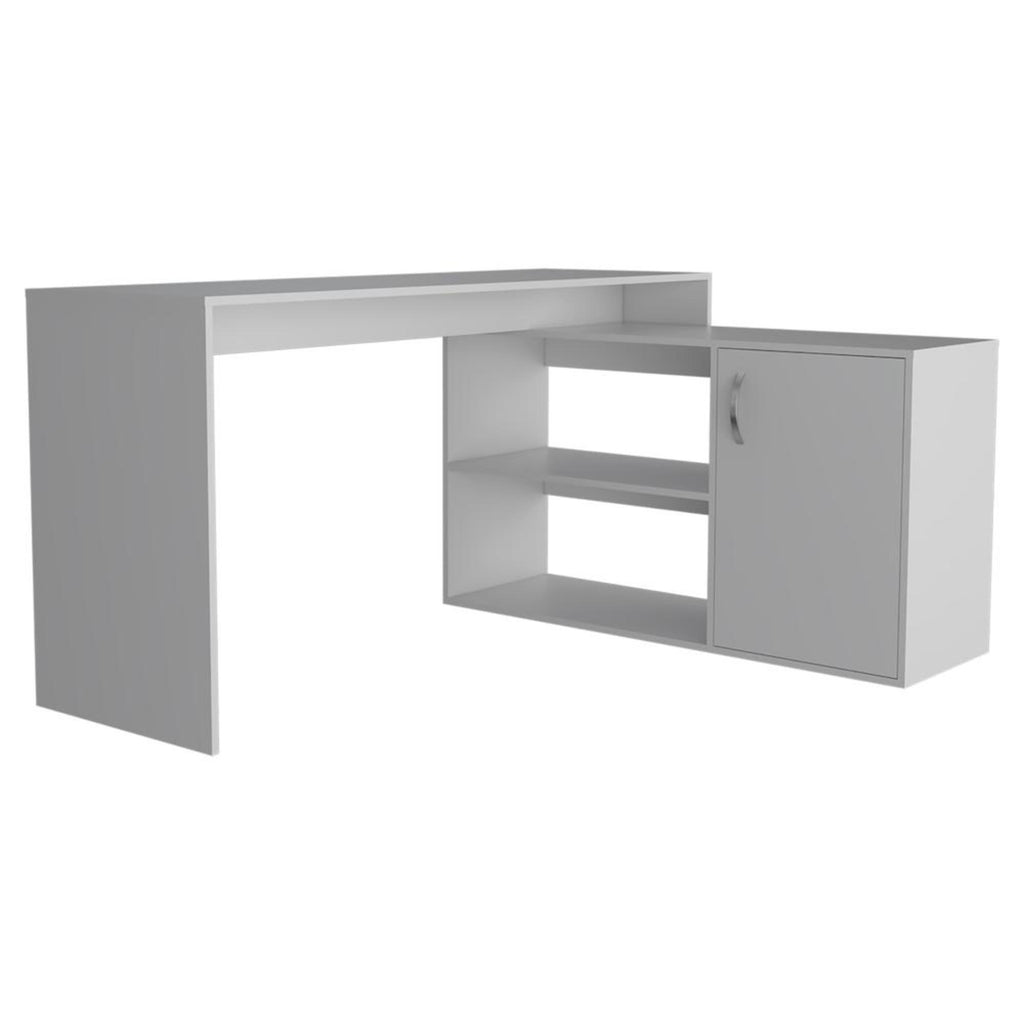 Sleek White L Shape Office Desk - 99fab 