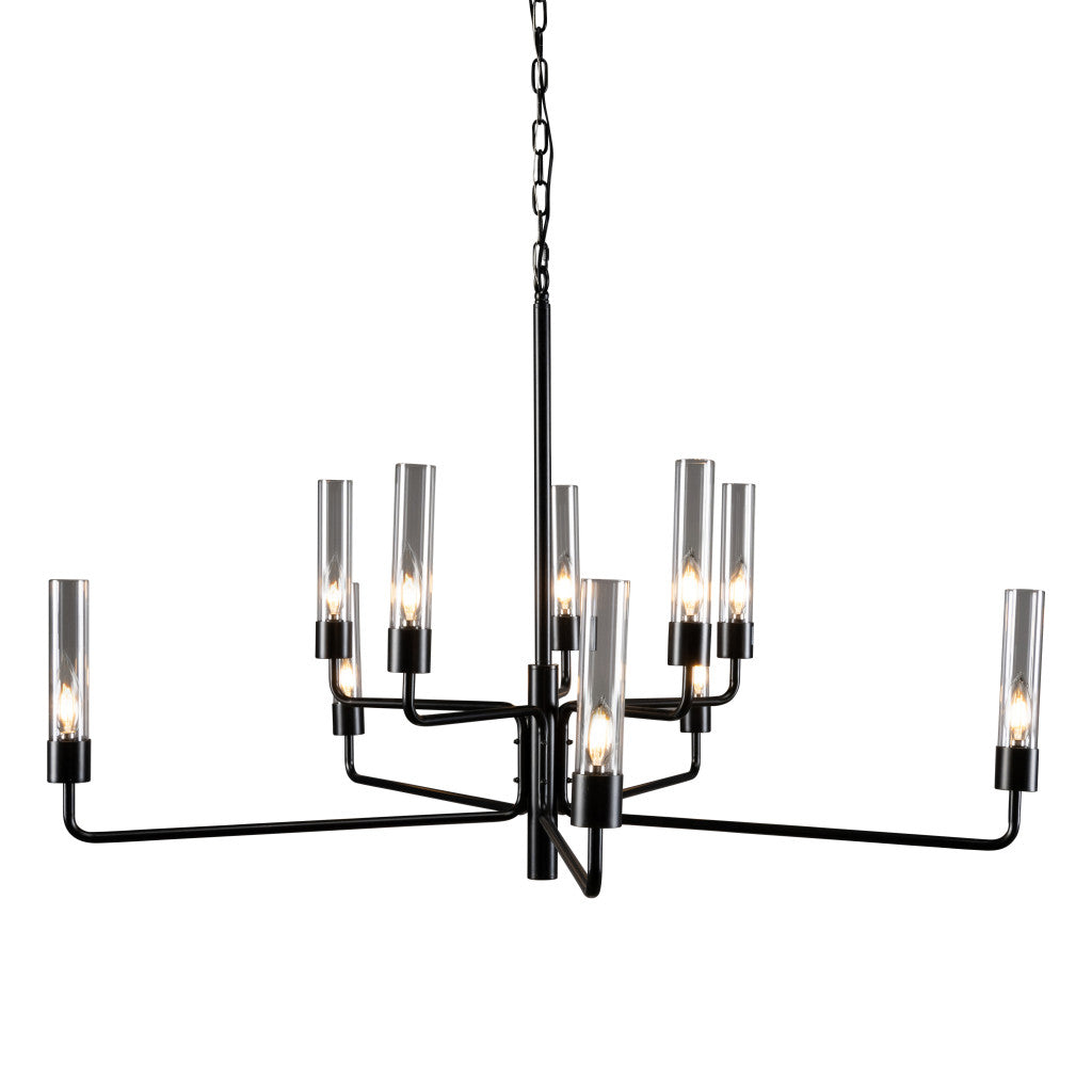 Chandelier Ten Light Iron And Glass Dimmable Ceiling Light - 99fab 