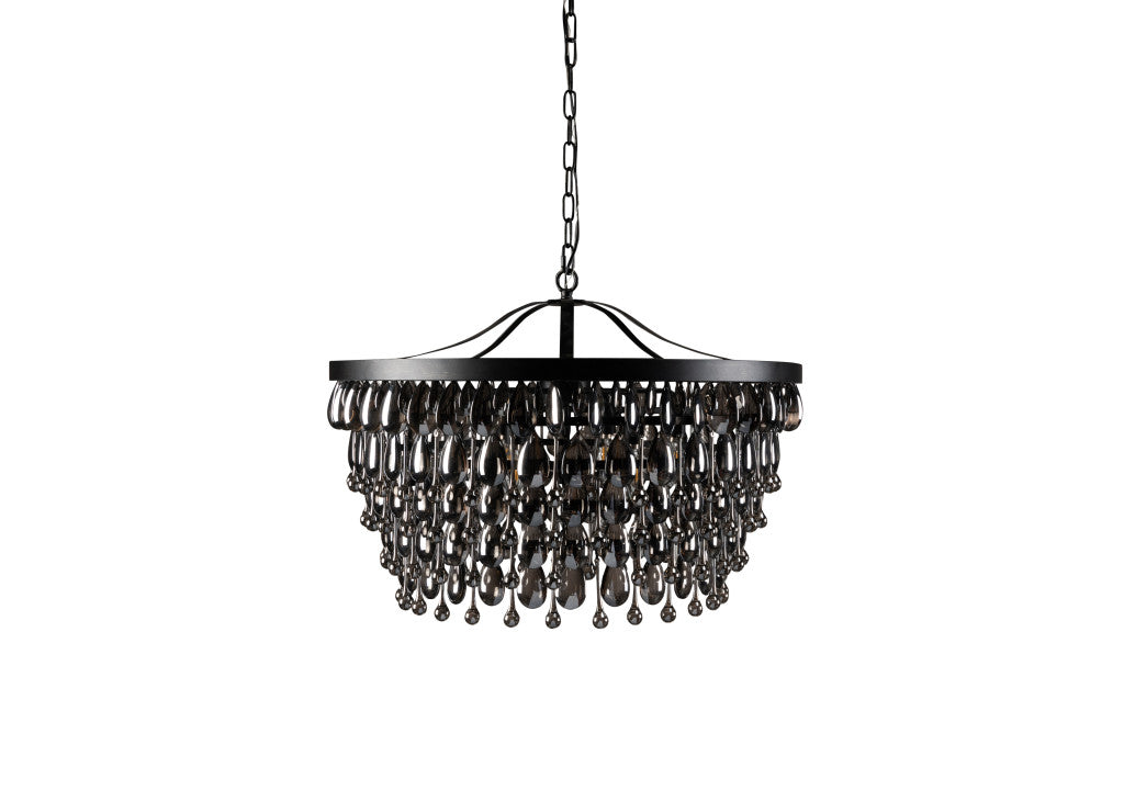 Chandelier Seven Light Iron And Glass Dimmable Semi-Flush Ceiling Light - 99fab 