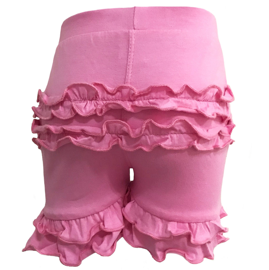 Girls Pink Stretch Cotton Knit RuffleButts Shorts Baby/Toddler - 99fab 