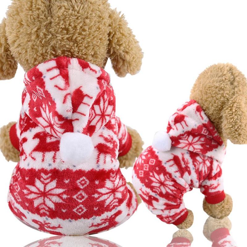 Christmas Pet Costume Fleece Winter Hoodie 4-Leg Pajamas - pets cloths - 99fab.com