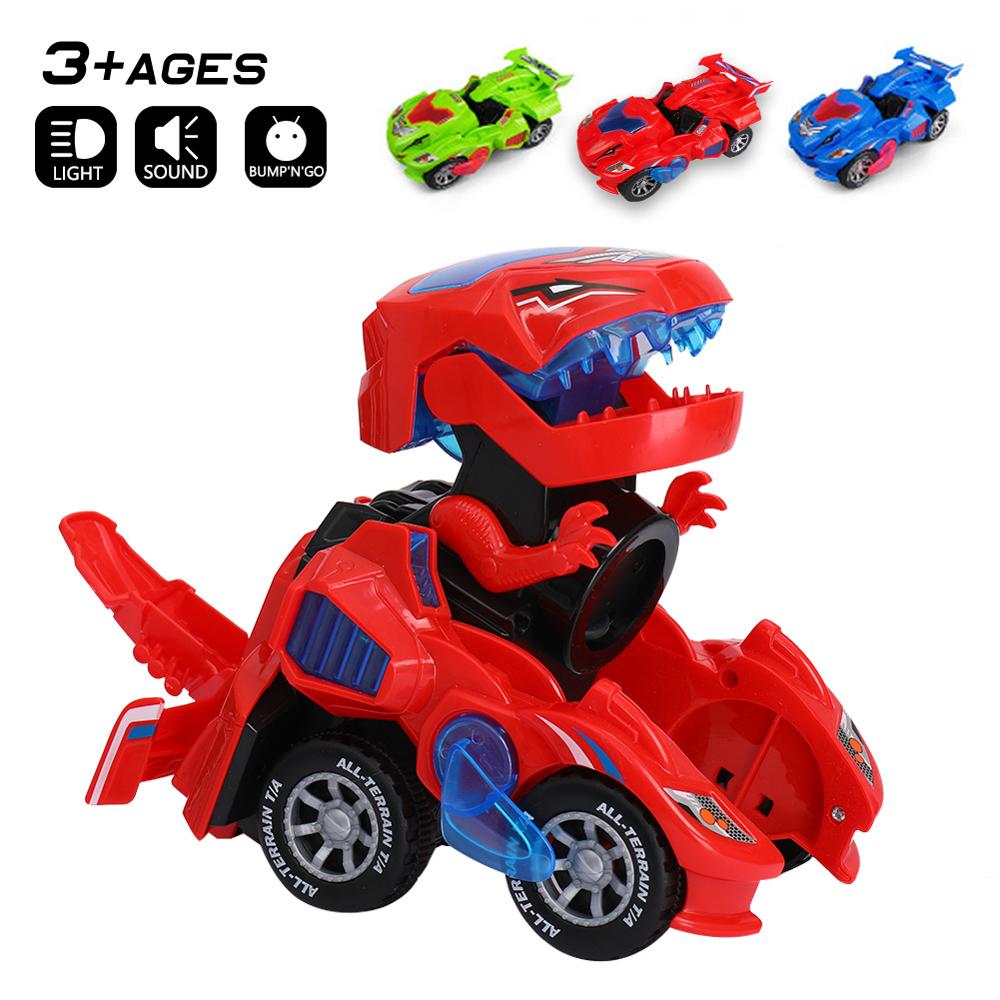 3D Transforming Dinosaur Toy LED Car With Light Sound - 99fab 