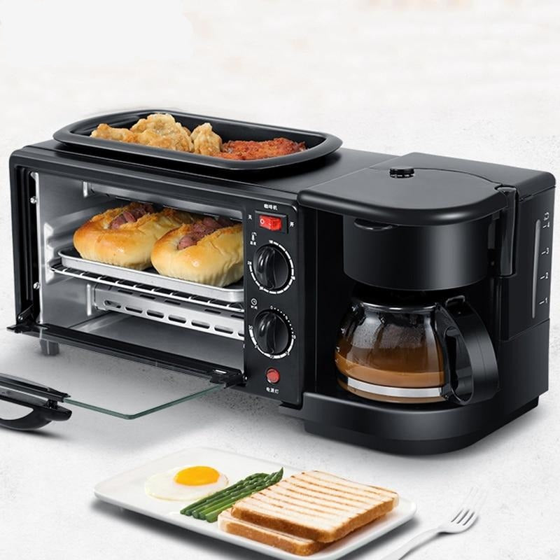 3 In 1 Electric Breakfast Machine Multifunction Coffee maker frying pan mini oven - Breakfast Machine - 99fab.com