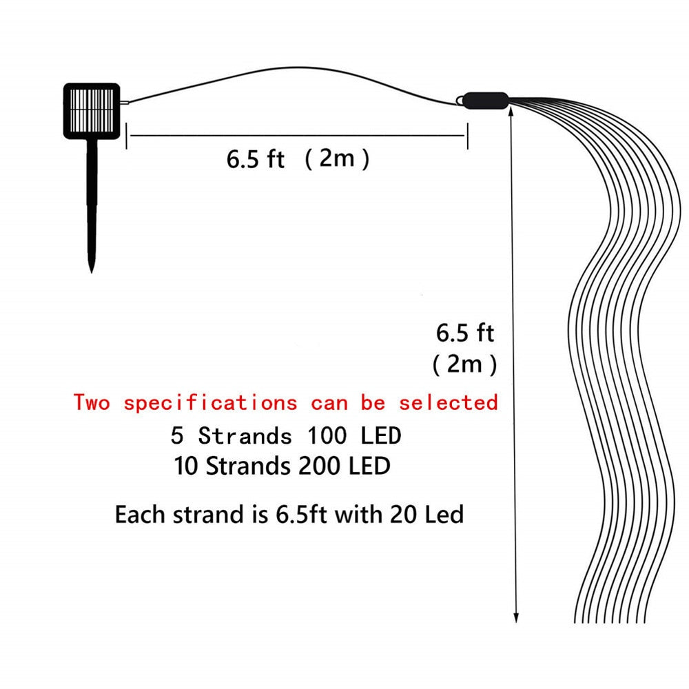 100/200/280/600 LED Solar String Light LED Copper Wire Vines Lamp