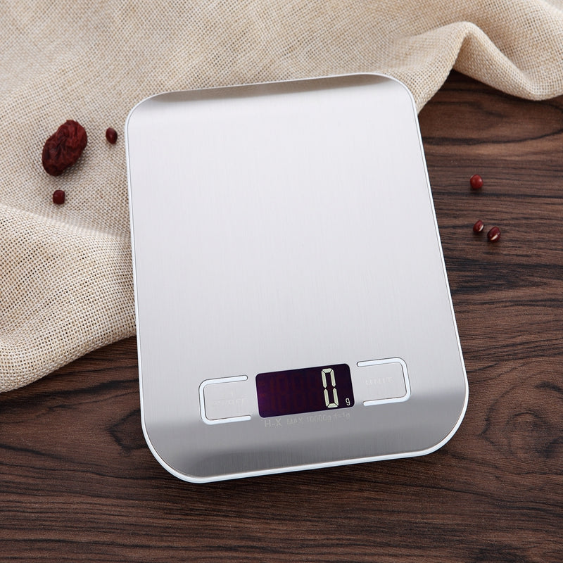 10kg Ultra Slim Digital Kitchen Scale Stainless Steel Weighing Surface - kitchen - 99fab.com