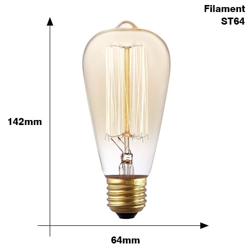 Retro Edison Light Bulb Filament Vintage Ampoule Incandescent Lamp E27 220V 40W - edison bulb - 99fab.com