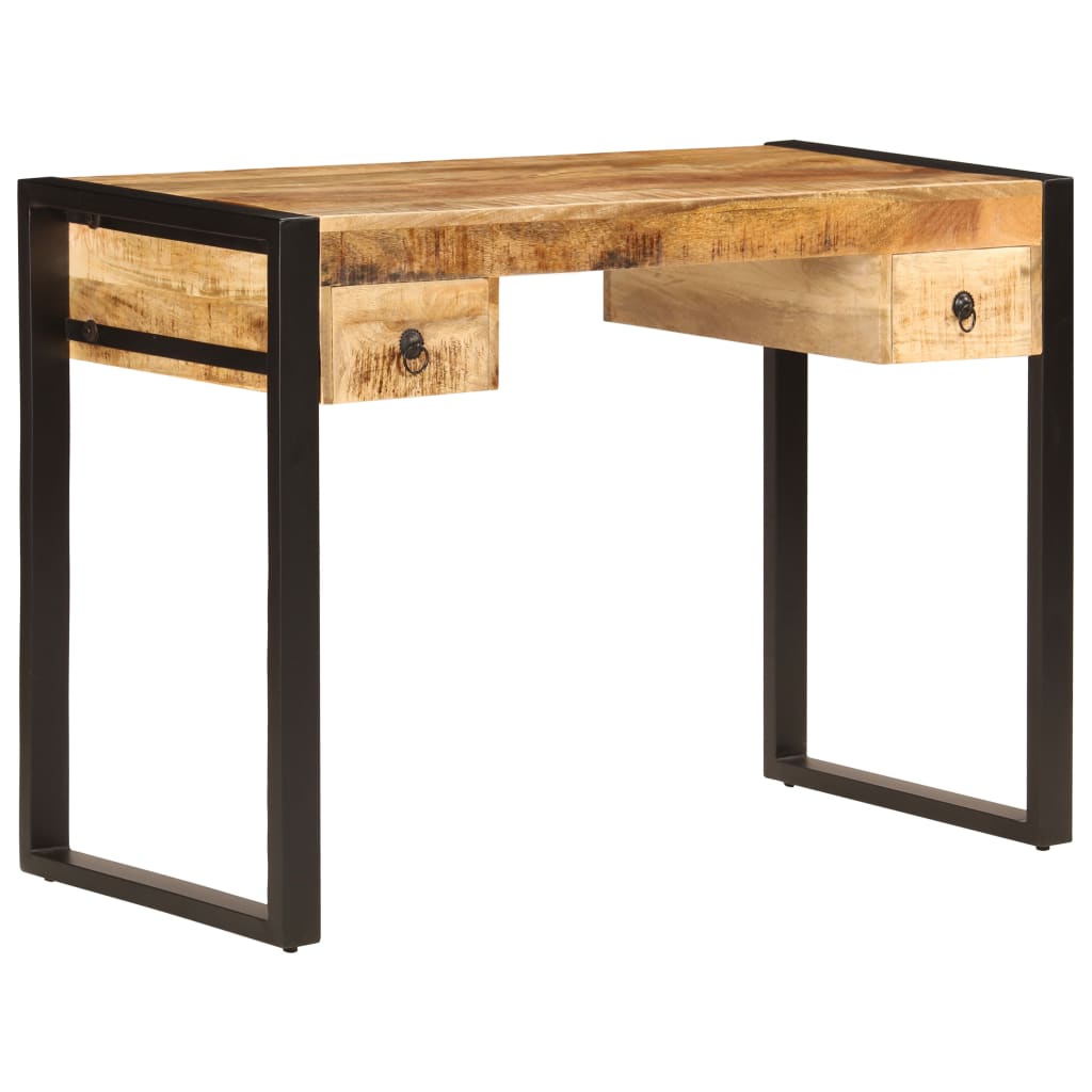 vidaXL Desk with 2 Drawers 43.3"x19.7"x30.3" Solid Mango Wood-0