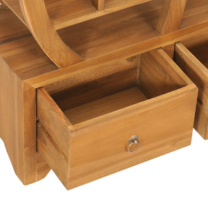 vidaXL Cabinet with Yin Yang Shelf Hallway Storage Cabinet Solid Wood Teak-24