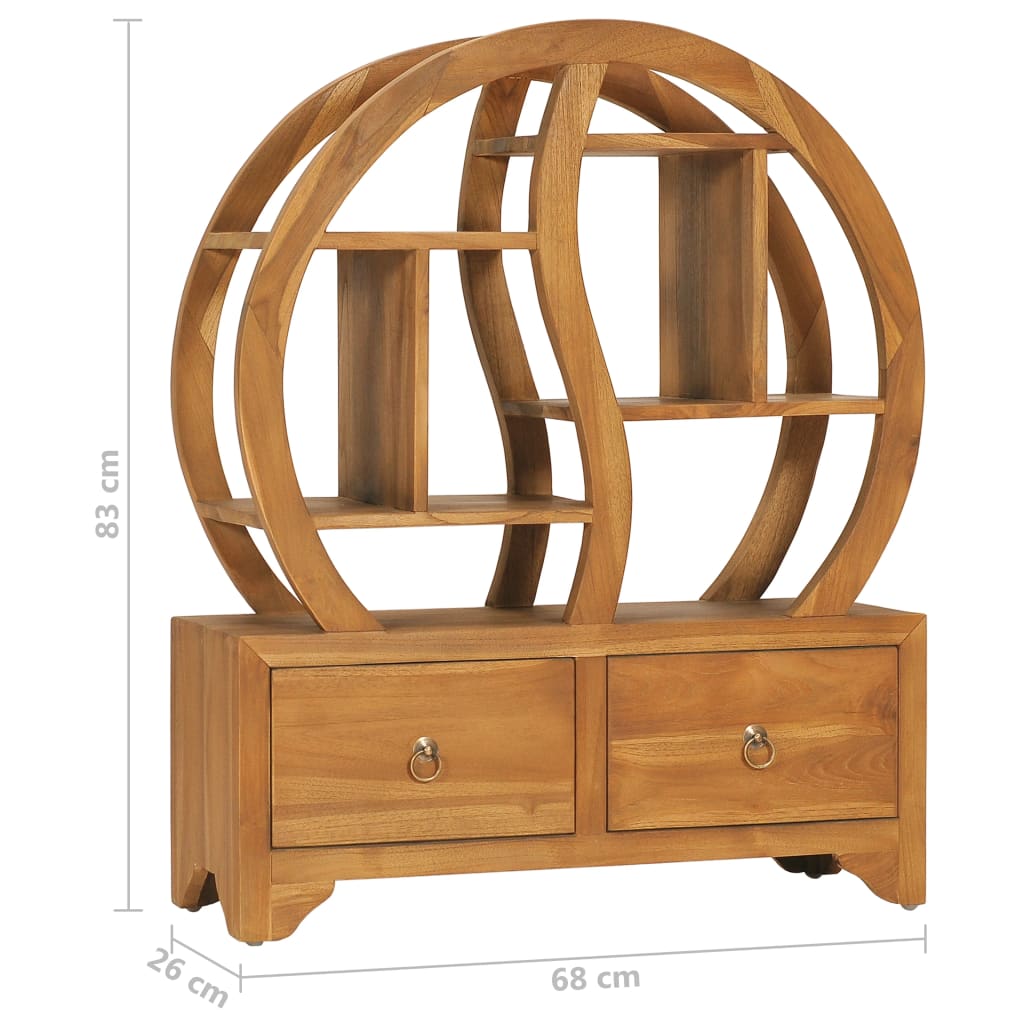 vidaXL Cabinet with Yin Yang Shelf Hallway Storage Cabinet Solid Wood Teak-8