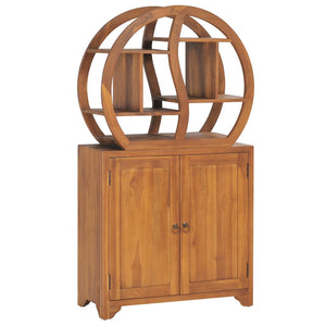 vidaXL Cabinet with Yin Yang Shelf Hallway Storage Cabinet Solid Wood Teak-1