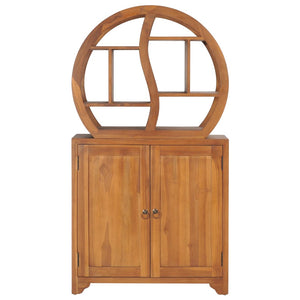 vidaXL Cabinet with Yin Yang Shelf Hallway Storage Cabinet Solid Wood Teak-7