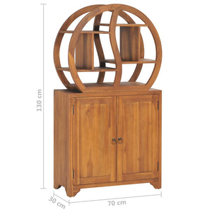 vidaXL Cabinet with Yin Yang Shelf Hallway Storage Cabinet Solid Wood Teak-4
