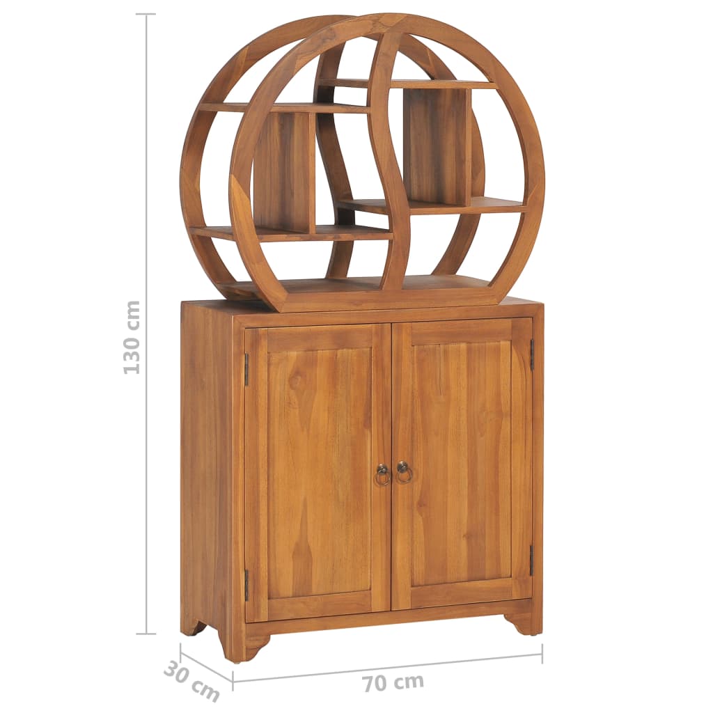 vidaXL Cabinet with Yin Yang Shelf Hallway Storage Cabinet Solid Wood Teak-23