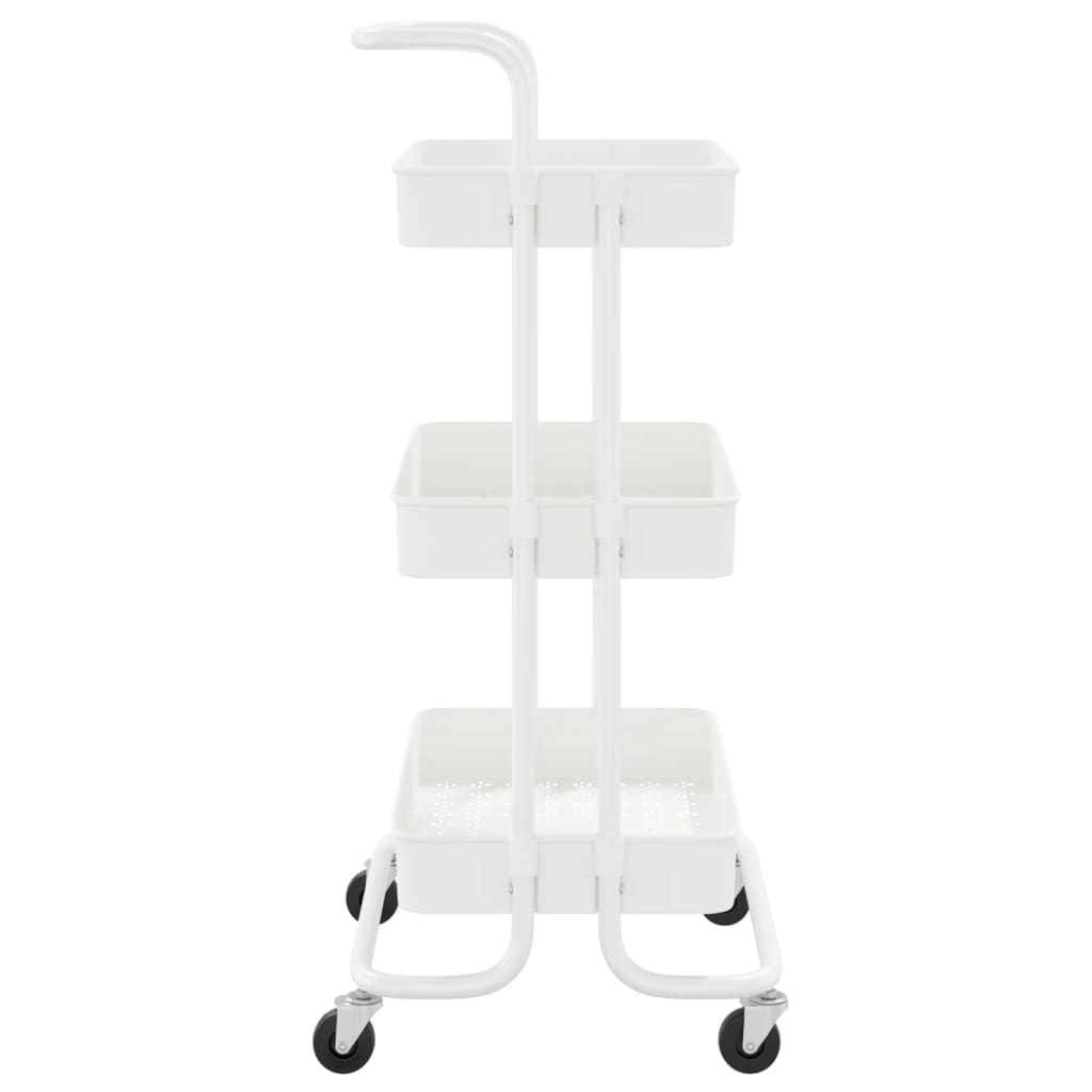 vidaXL 3-Tier Kitchen Trolley Rolling Storage Cart with Wheels Iron and ABS-13