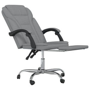 vidaXL Chair Accent Reclining Desk Chair with Wheels for Living Room Fabric-11