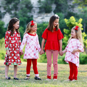 AnnLoren Girls Boutique Christmas Floral Long Sleeve Cotton Party Dress-6