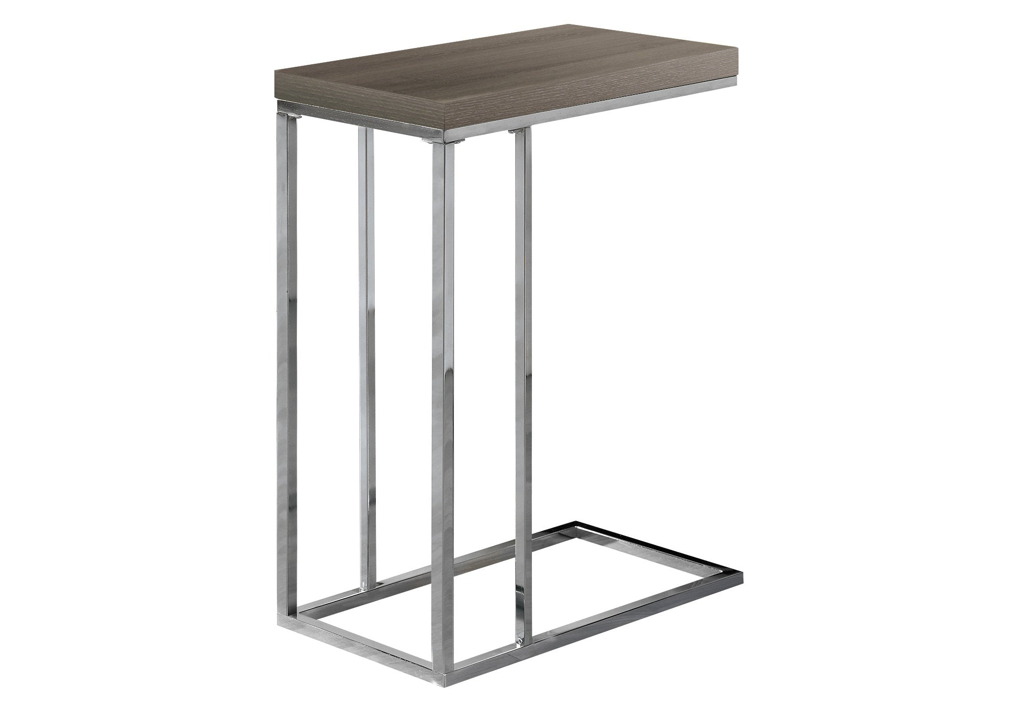 18.25" X 10.25" X 25.25" Dark Taupe Particle Board Metal  Accent Table