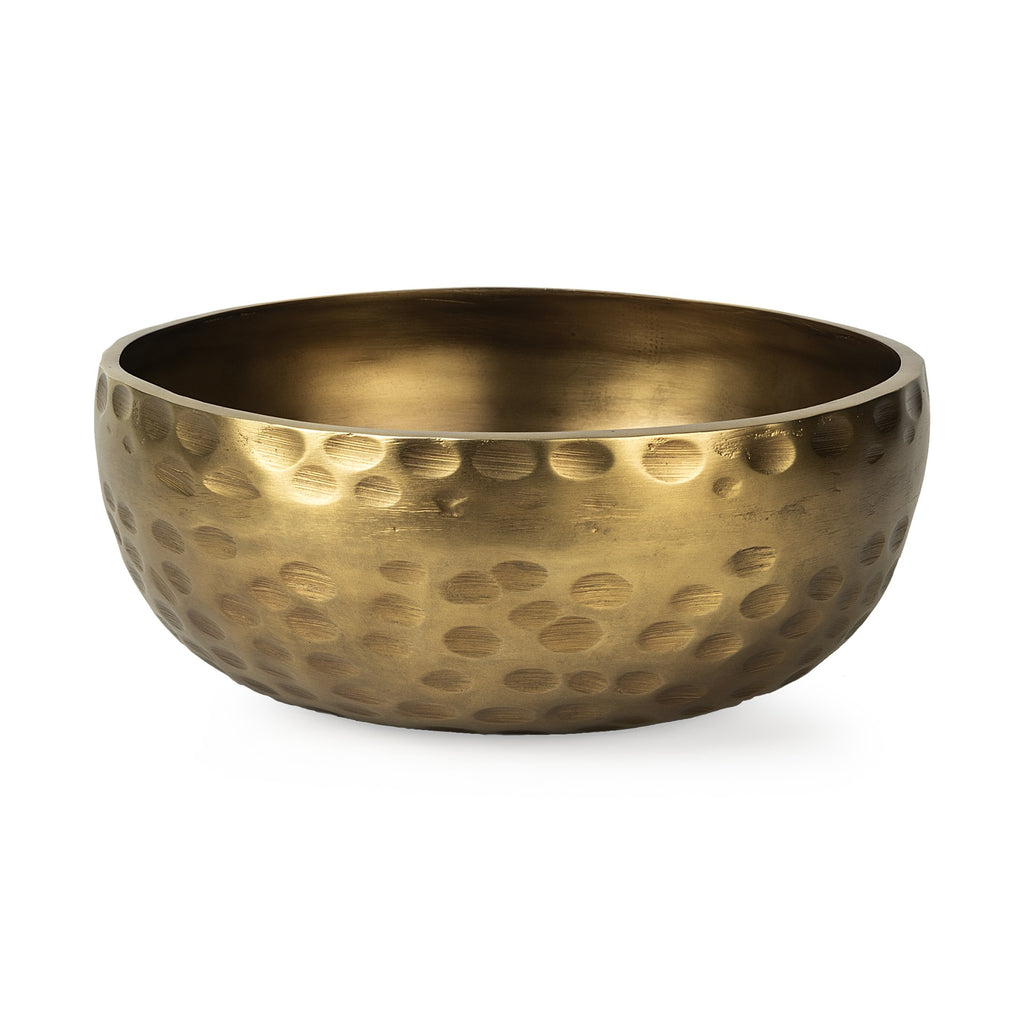 Antiqued Gold Hammered Artisan Low Bowl - 99fab 