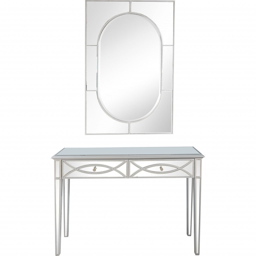 Silver Glass Mirror and Console Table - 99fab 