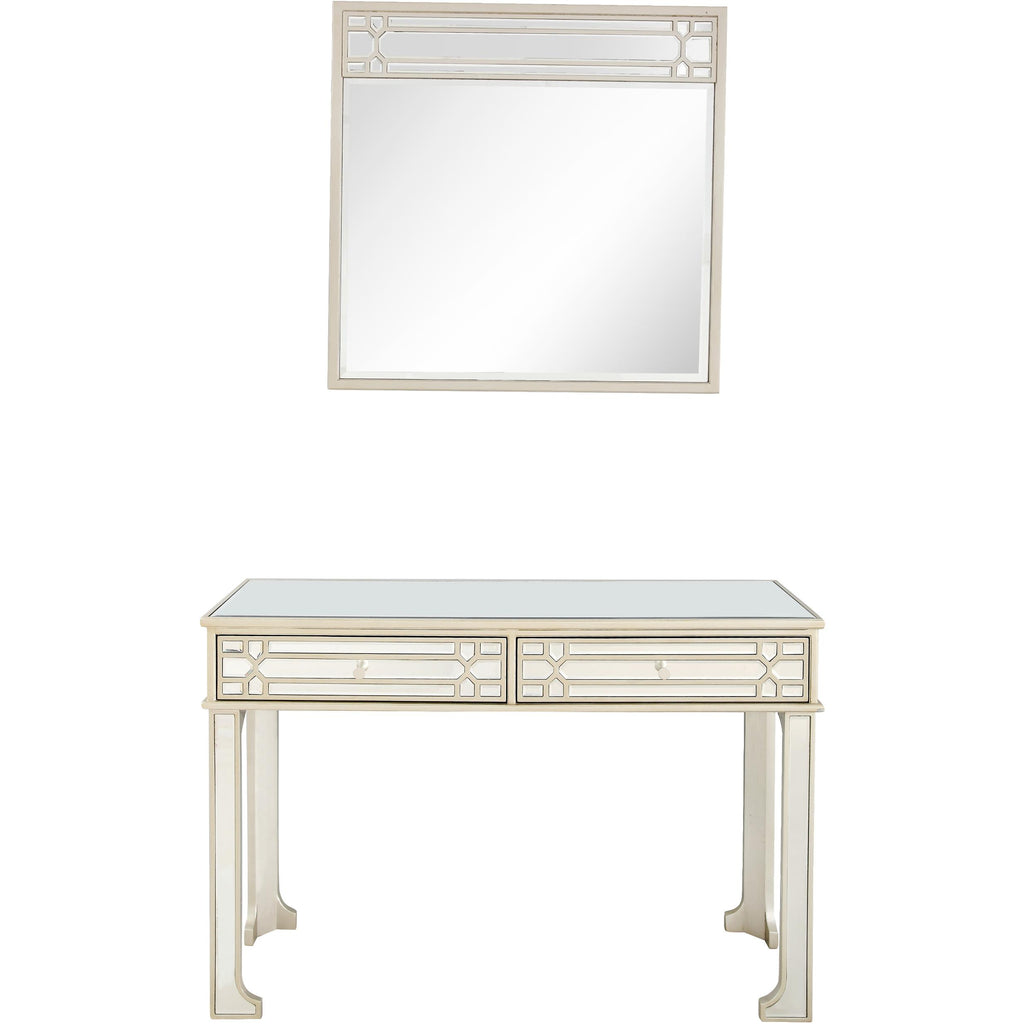 Champagne Finish Mirror and Console Table - 99fab 