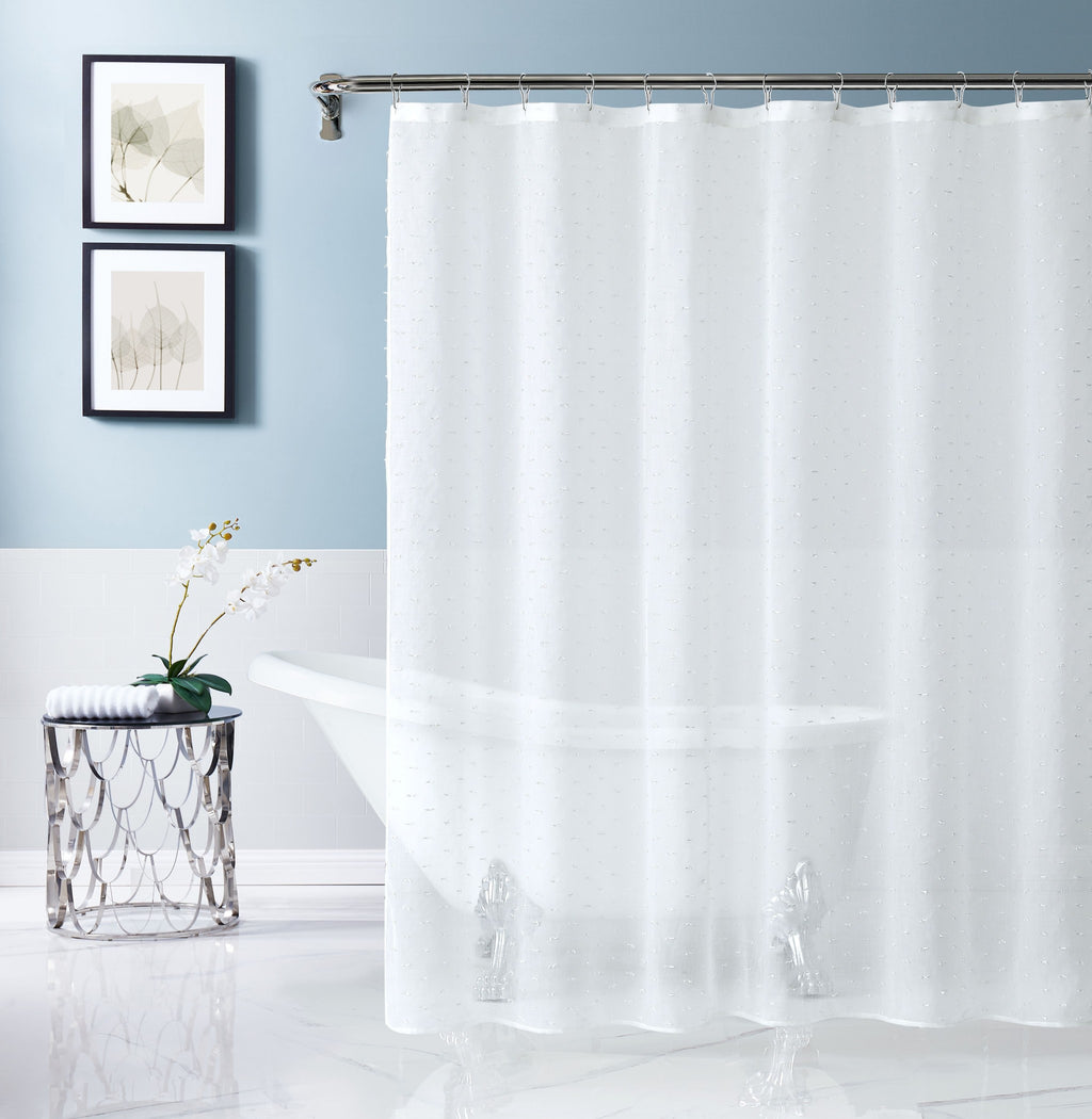 White Puff Sprinkles Shower Curtain - 99fab 