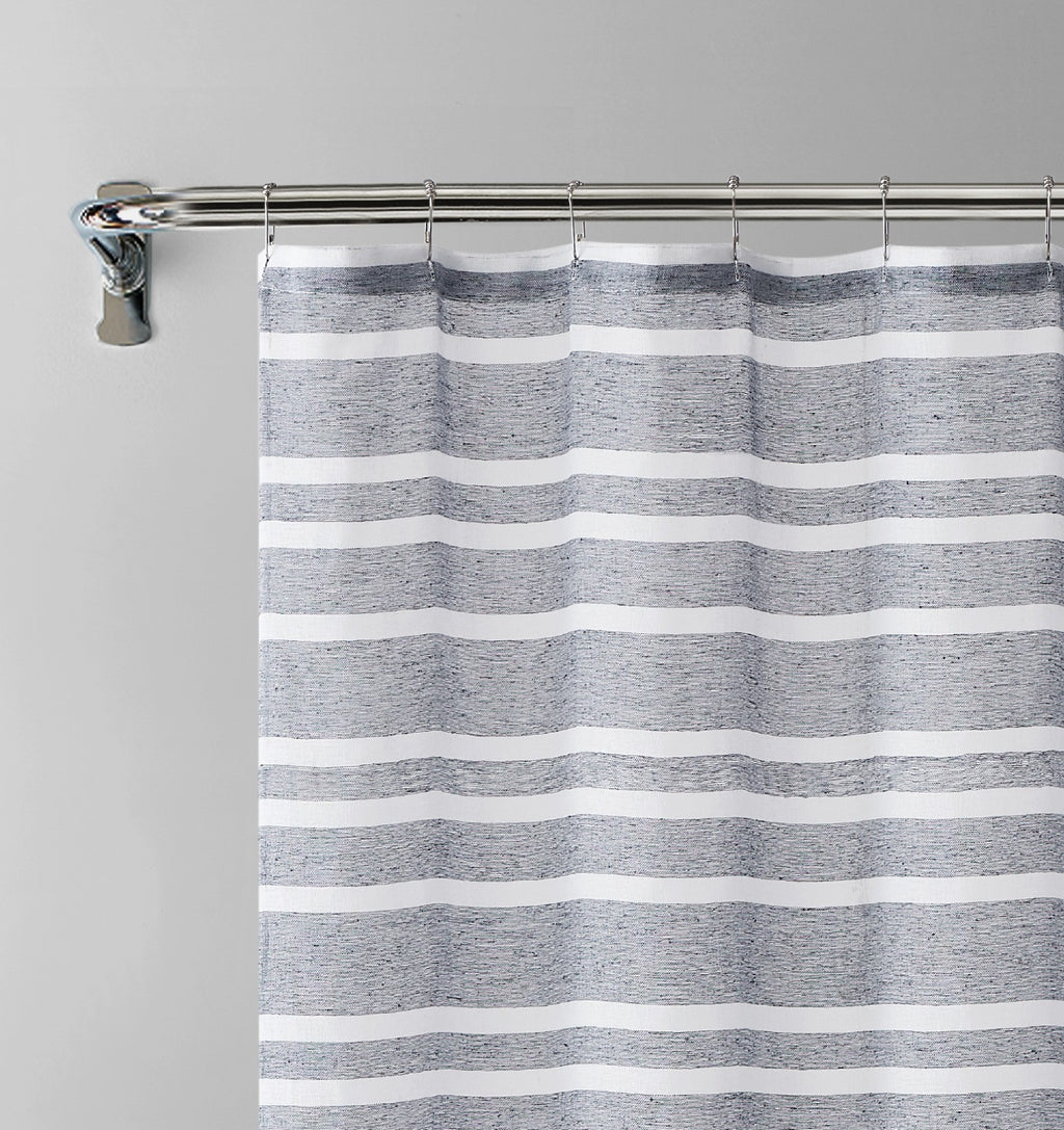Silvery Gray and White Striped Shower Curtain - 99fab 