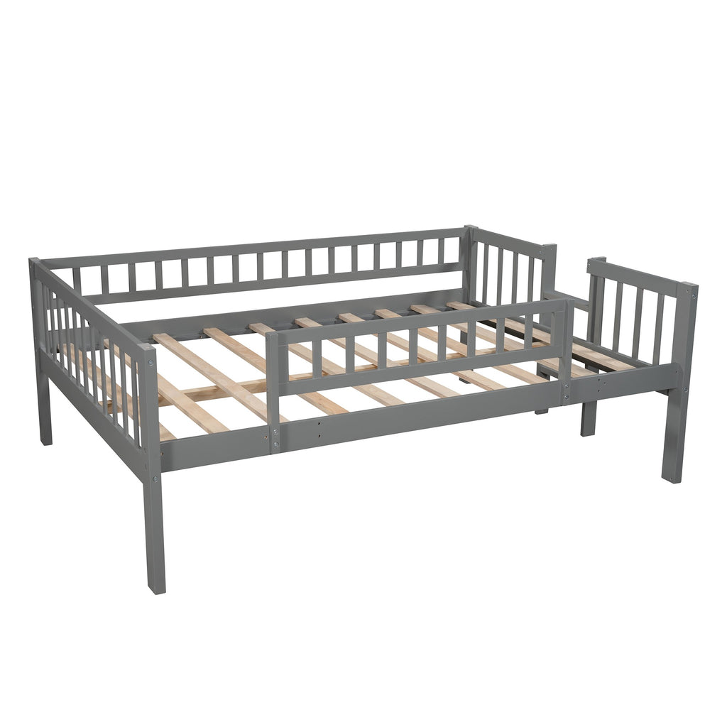 Gray Full Over Full Over Full Contemporary Bunk Bed With Slide - 99fab 
