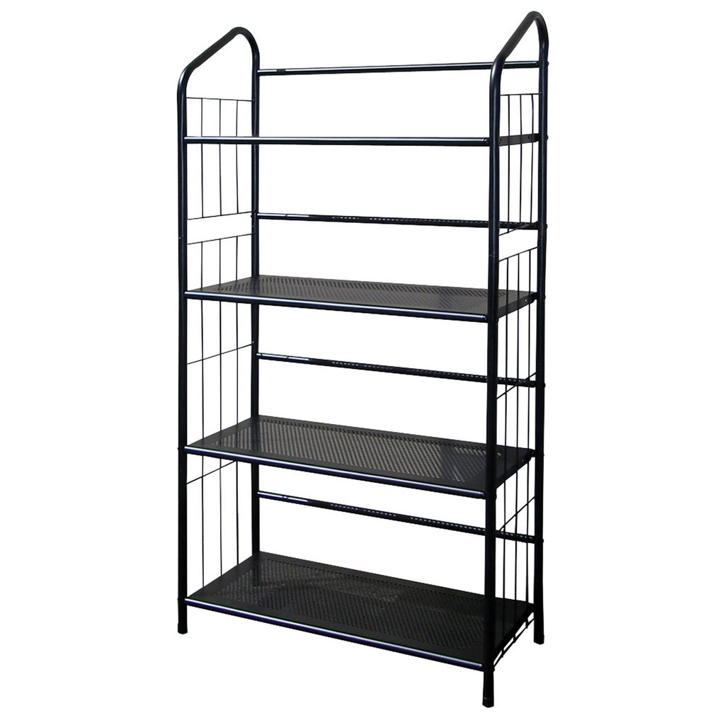 Black Four Shelf Metal Standing Book Shelf - 99fab 