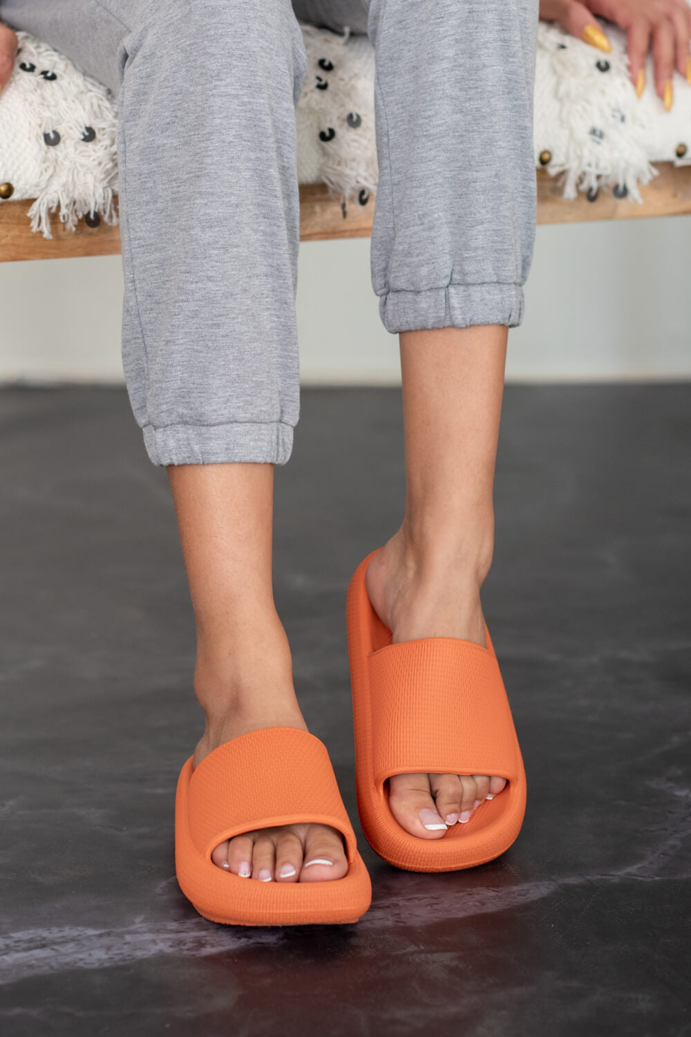 WeeBoo Go All Out Slide-On Sandals in Orange - 99fab 