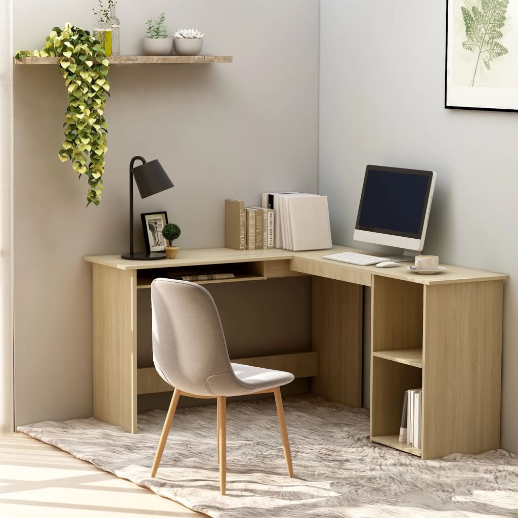 vidaXL Corner Desk L-Shaped Computer Desk Home Office Desk Engineered Wood-10