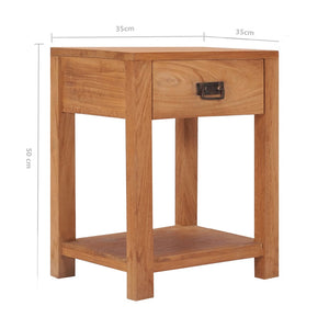 vidaXL Bedside Cabinet 13.8"x13.8"x19.7" Solid Wood Teak-4