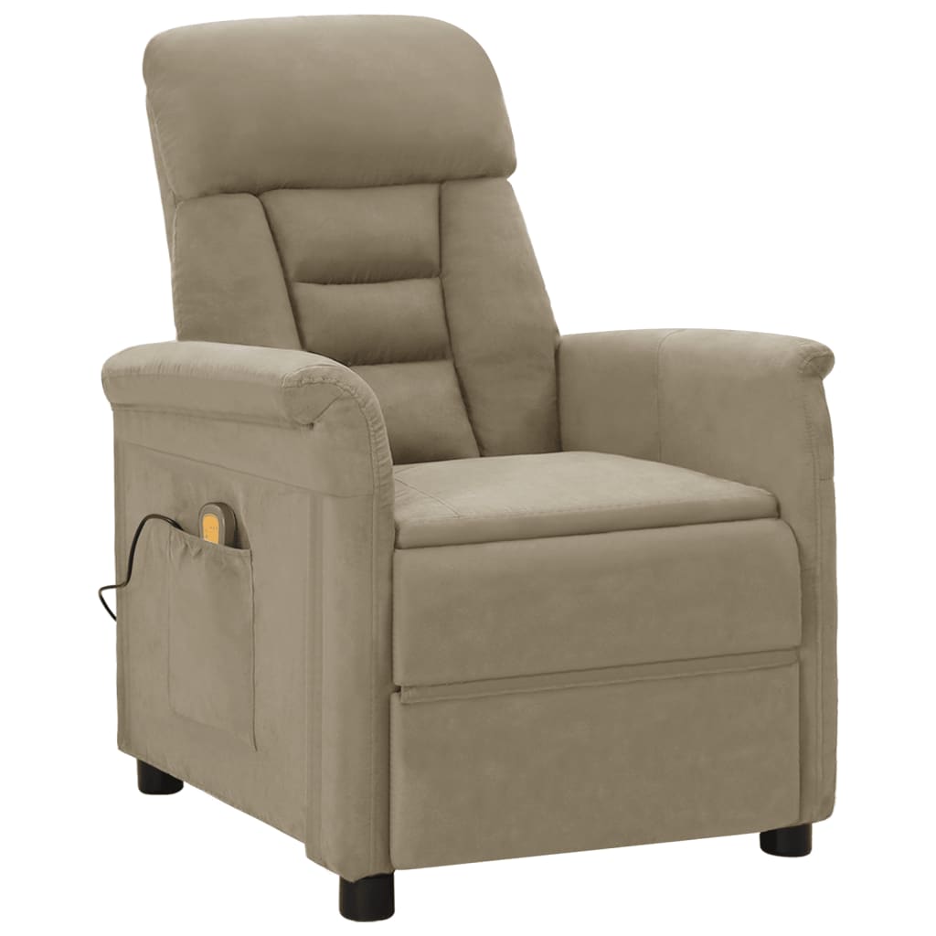 vidaXL Massage Chair Massage Recliner Chair for Elderly Faux Suede Leather-0