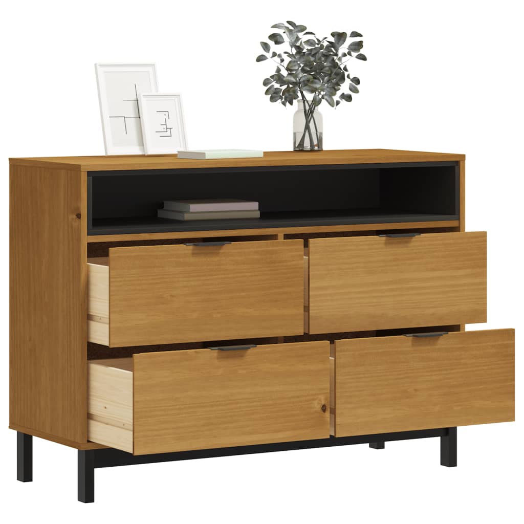 vidaXL Drawer Cabinet FLAM 43.3"x15.7"x31.5" Solid Wood Pine-1