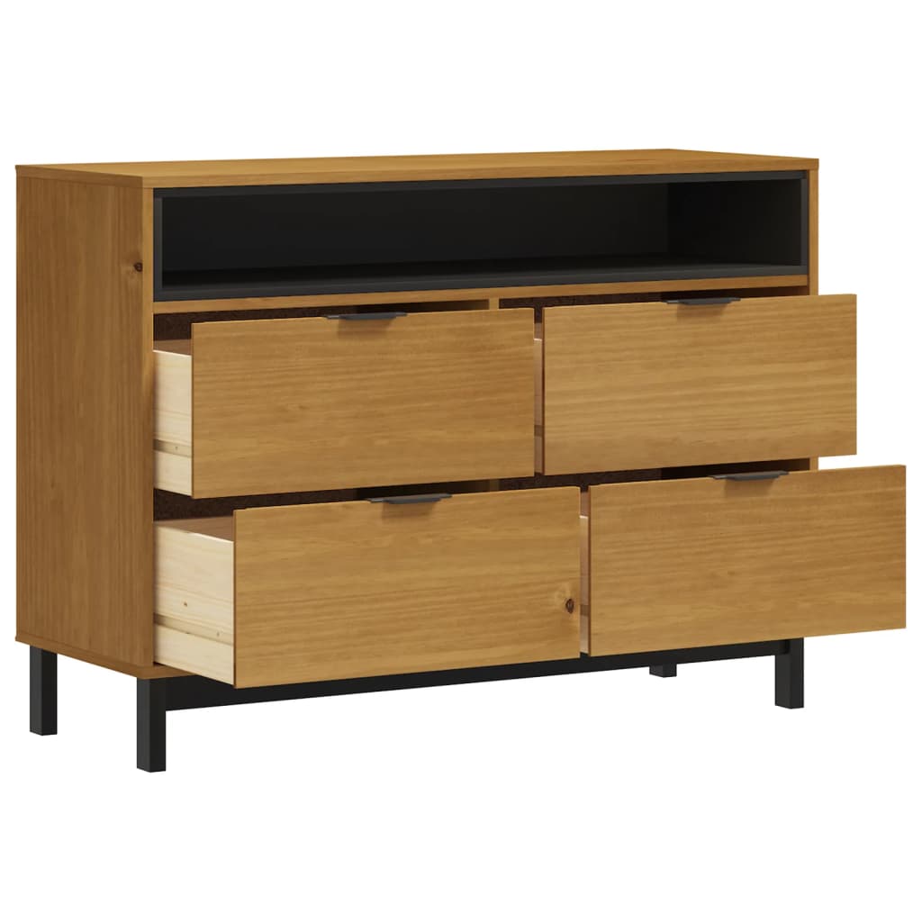 vidaXL Drawer Cabinet FLAM 43.3"x15.7"x31.5" Solid Wood Pine-2