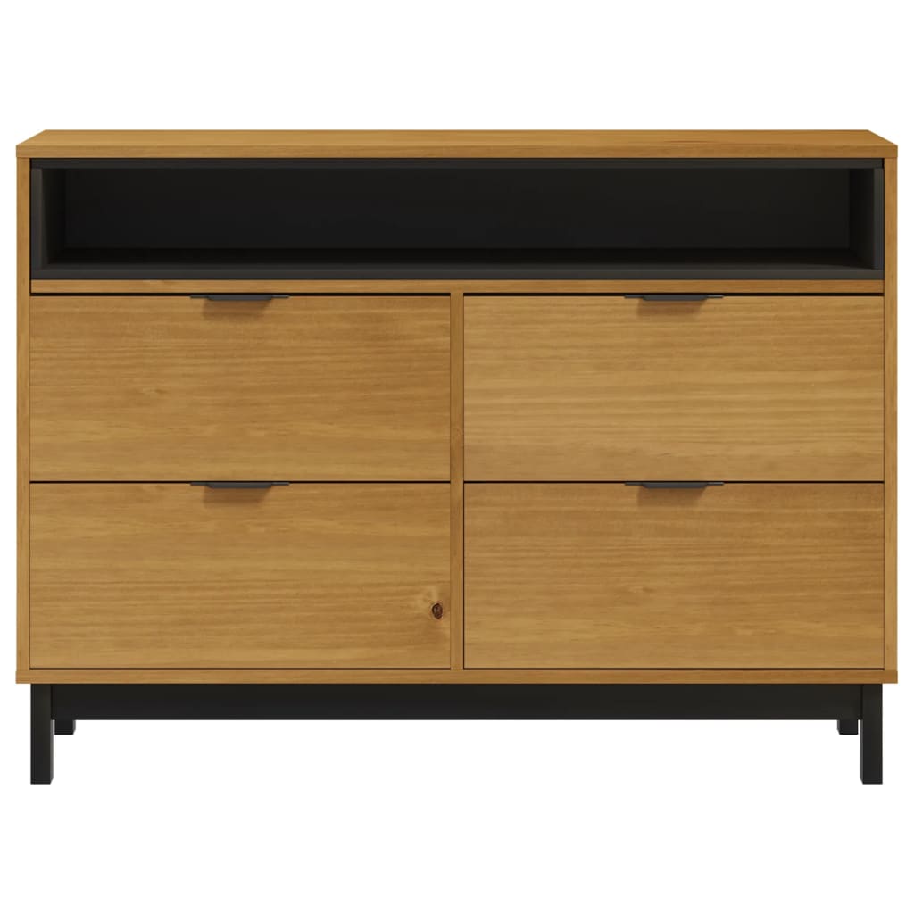 vidaXL Drawer Cabinet FLAM 43.3"x15.7"x31.5" Solid Wood Pine-3