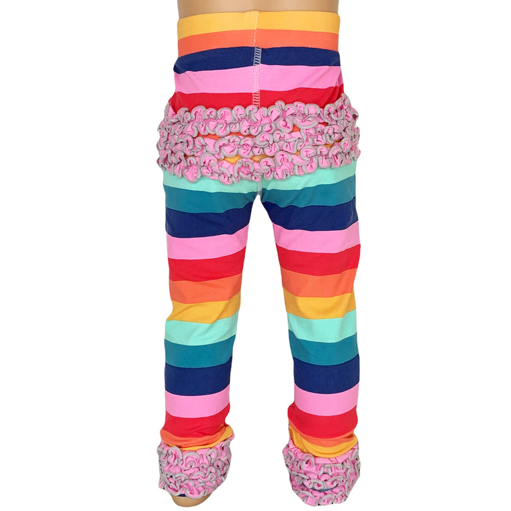 Little & Big Girls Boutique Rainbow Ruffle Butt Leggings - 99fab 