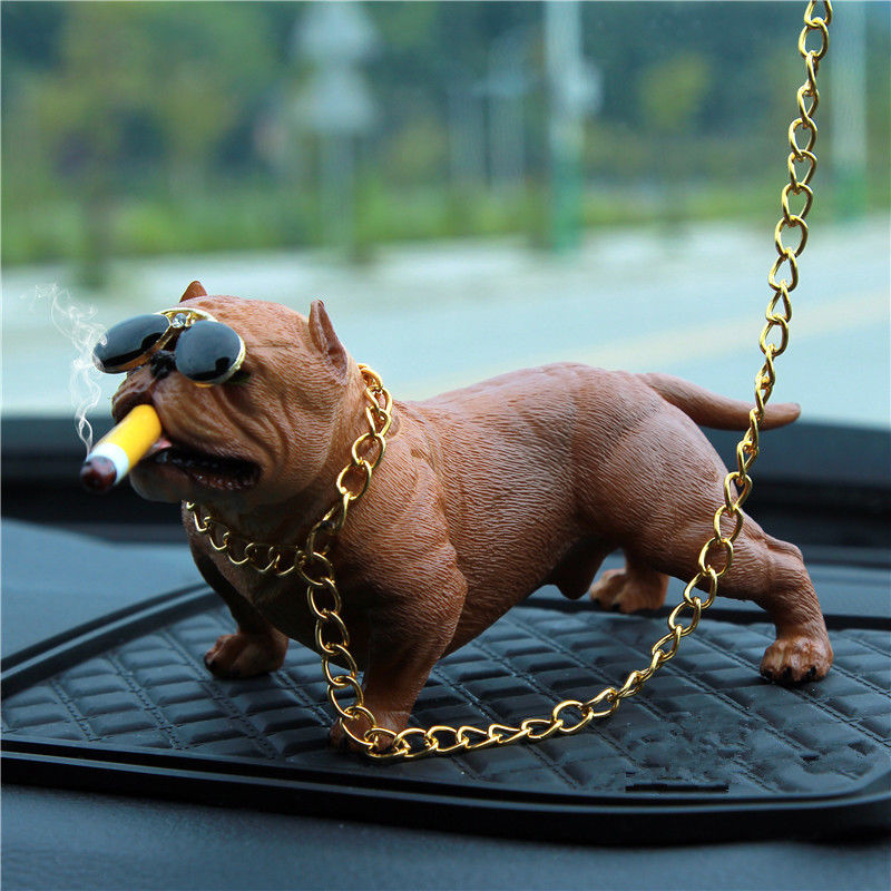 Car Bully Pitbull Dog Decoration Creative Car Interior Simulation Dog Ornaments - 99fab 