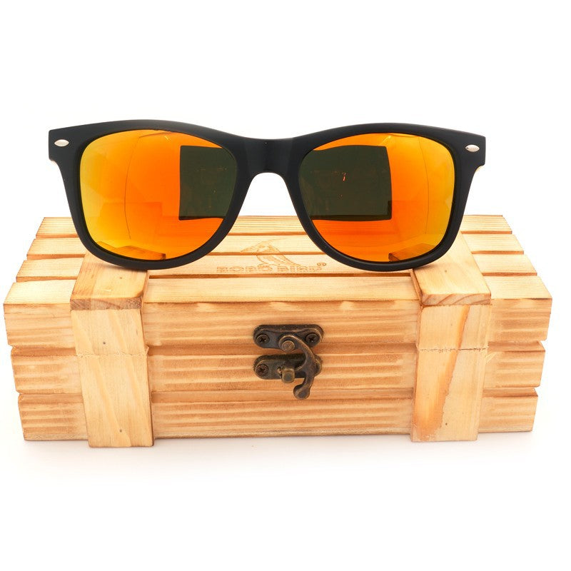 Mens Summer Style Vintage Black Square Sunglasses With Bamboo - Men Accessories - 99fab.com